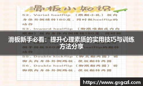 滑板新手必看：提升心理素质的实用技巧与训练方法分享