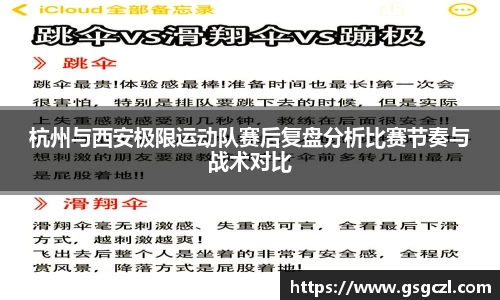 杭州与西安极限运动队赛后复盘分析比赛节奏与战术对比