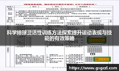 科学排球灵活性训练方法探索提升运动表现与技能的有效策略
