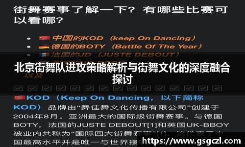北京街舞队进攻策略解析与街舞文化的深度融合探讨